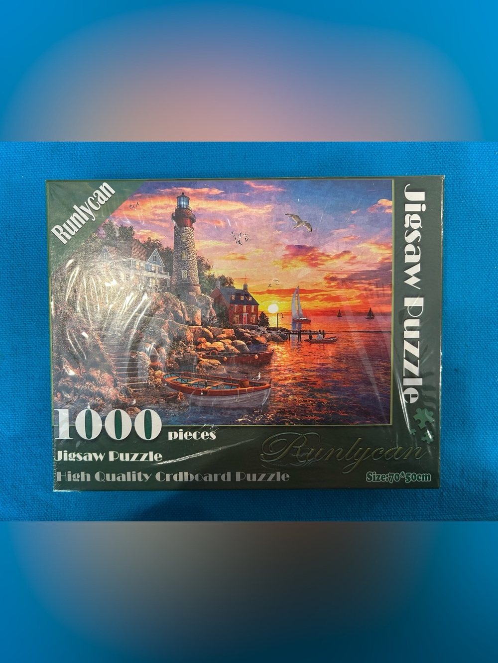 LIGHTHOUSE Puzzle Runlycan 1000 Piece Jigsaw Puzzle Lighthouse Sunset NEW SEALED
